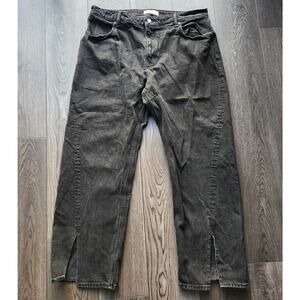 ABERCROMBIE & FITCH Women's Black Curve Love High Rise 90s Relaxed Jeans 34/18
